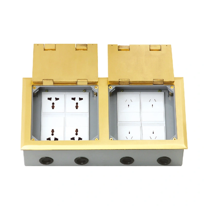 Double Door Open Cover Floor Socket 20 Module Capacity