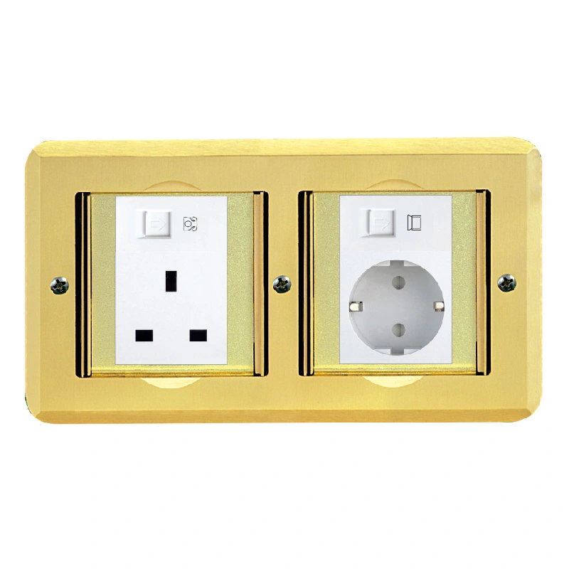 Open Cover Socket Brass Alloy Floor Socket 6 Module Capacity